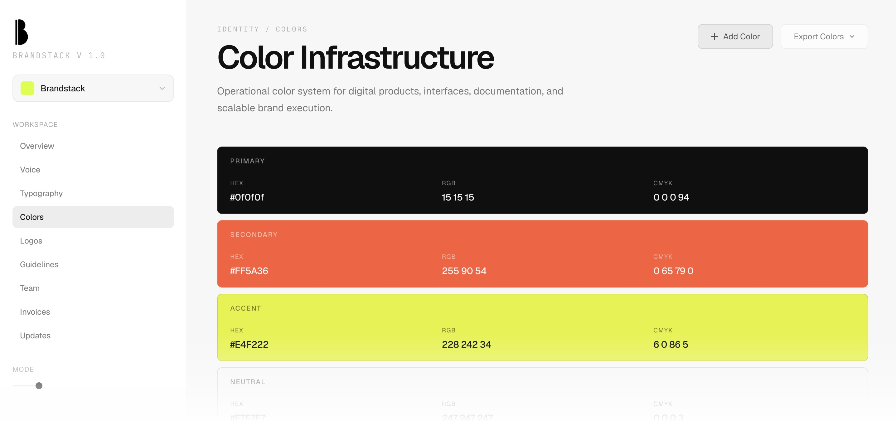 BrandStack dashboard
